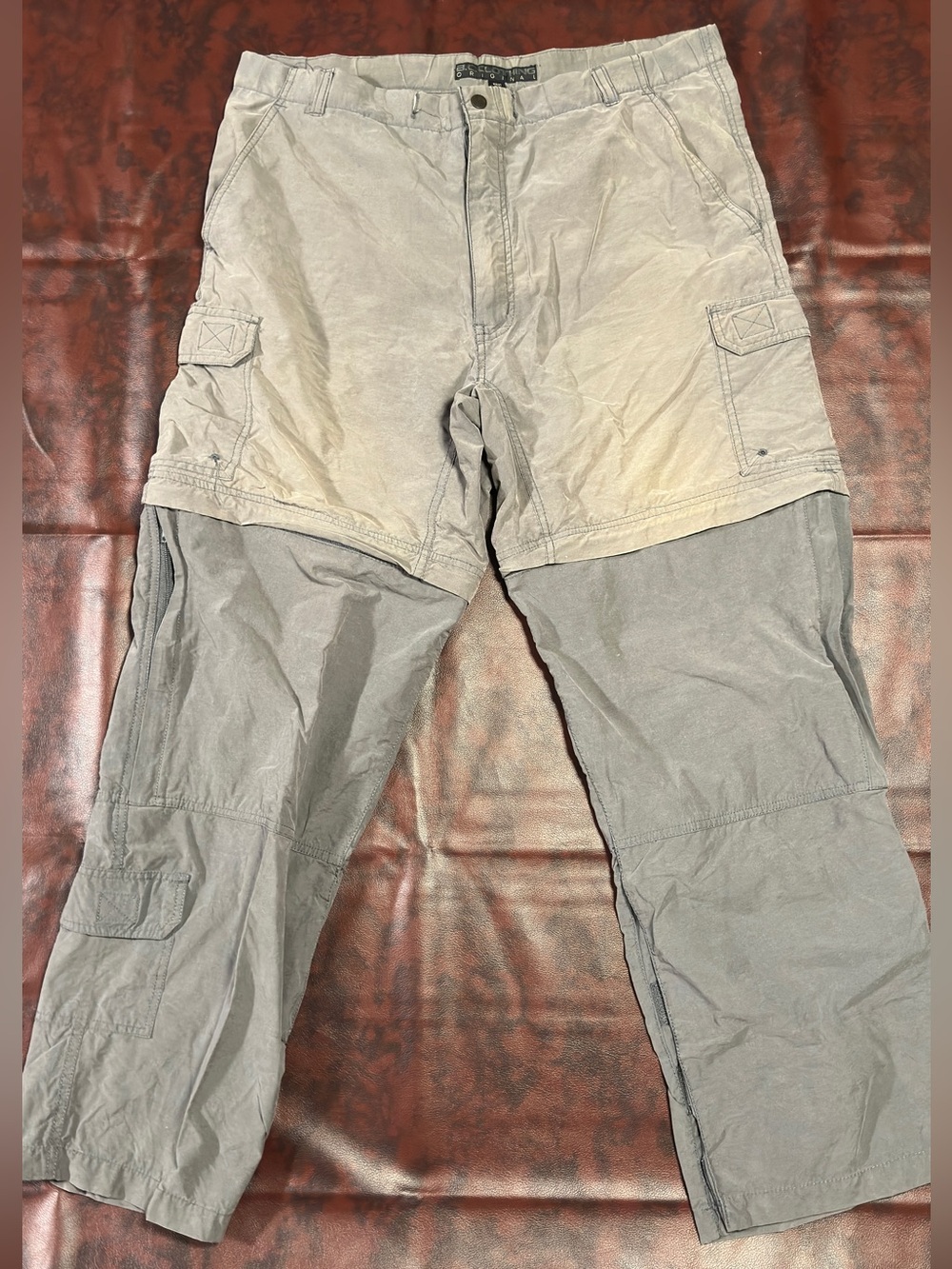 Men's Convertible Cargo Pants - Two-Tone Gray